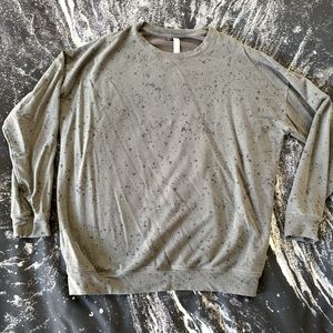 Athleta Women’s Pullover Sweatshirt Gray Black Long Sleeve Speckled Medium M